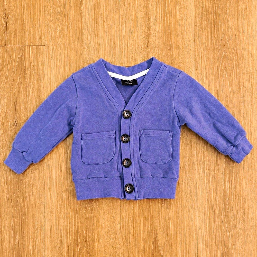 Little Bipsy Collection Baby Cardigan Blue 6-12M Button Front Pockets